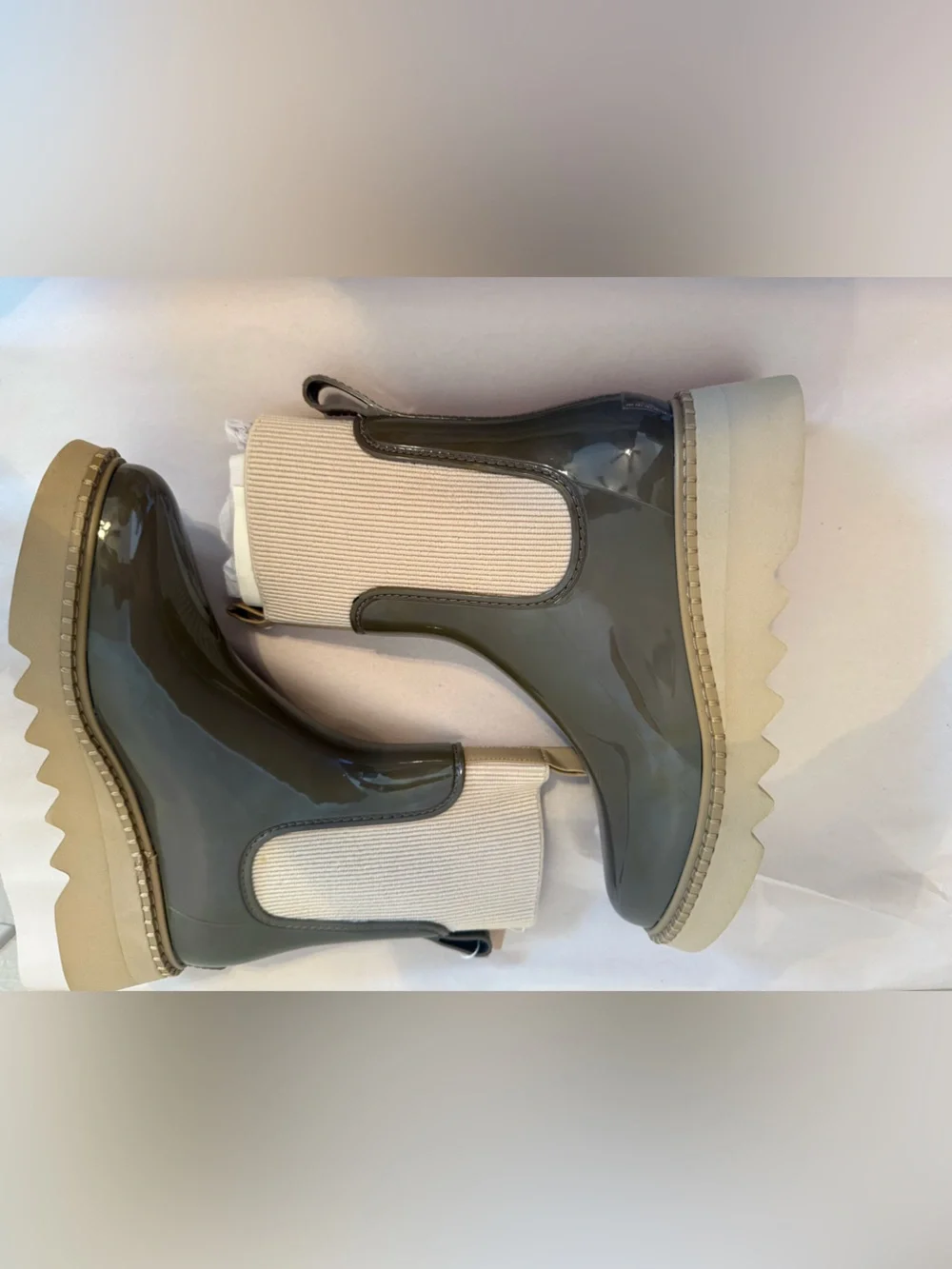 Dolce‎ Vita Tropic H2O Boots In Dark Moss Patent Stella